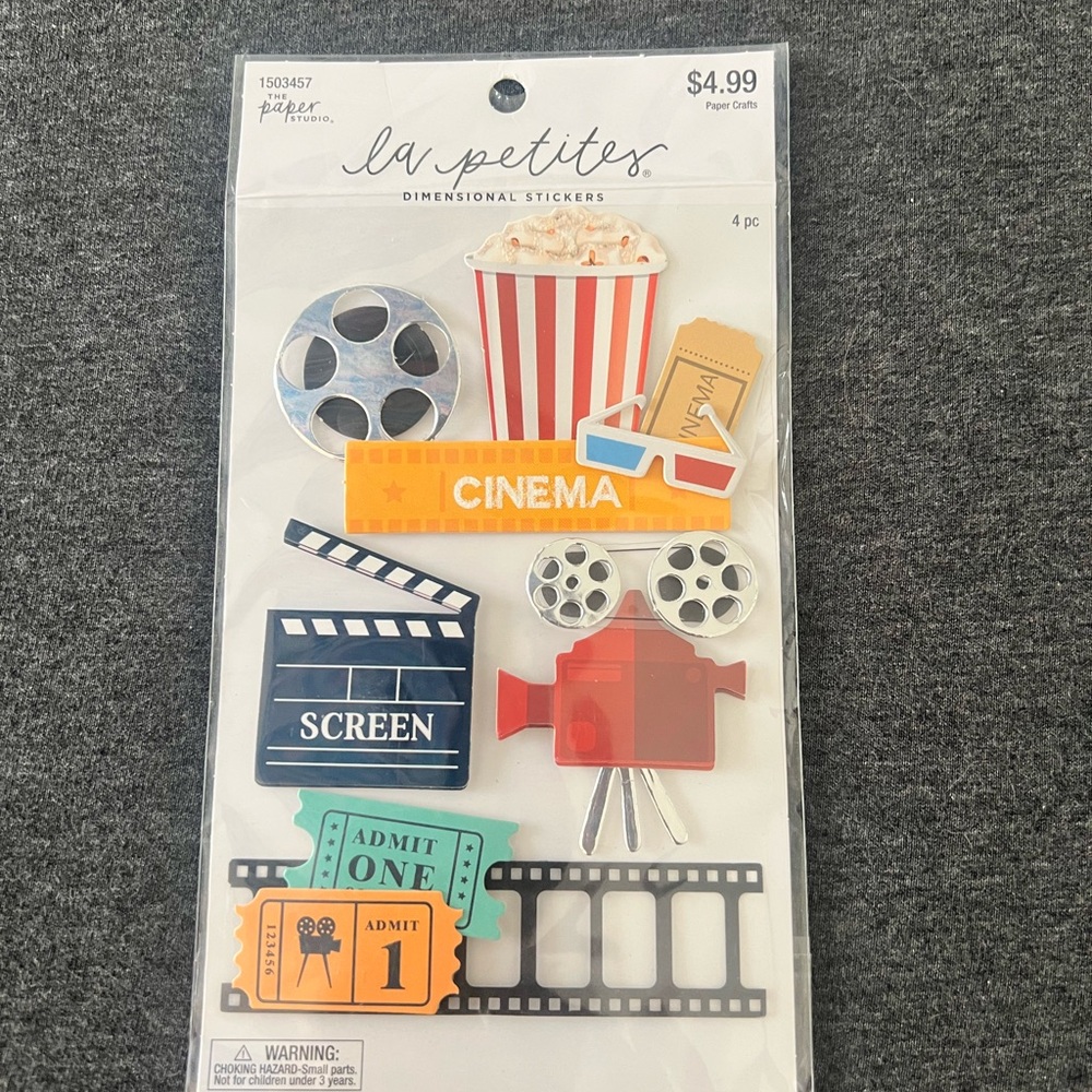 Hobby Lobby Cinema Night Stickers - Red, Blue, Orange
